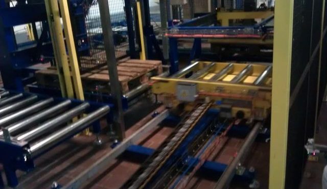 Absteigender Palettierer für Kartons