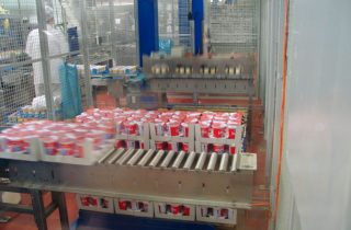 Palletiser for trays with cups