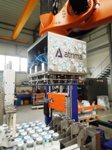 P19005 paletizace skleniček