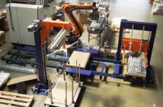 2. Palletization of glasses and cartoning equipment