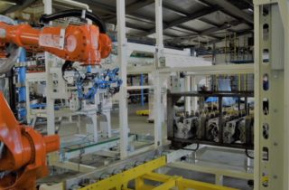 Robotic palletization of engine blocks