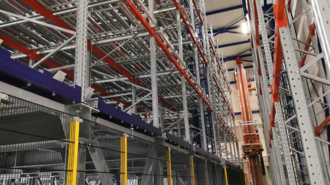 Automatic rack storage with stackers